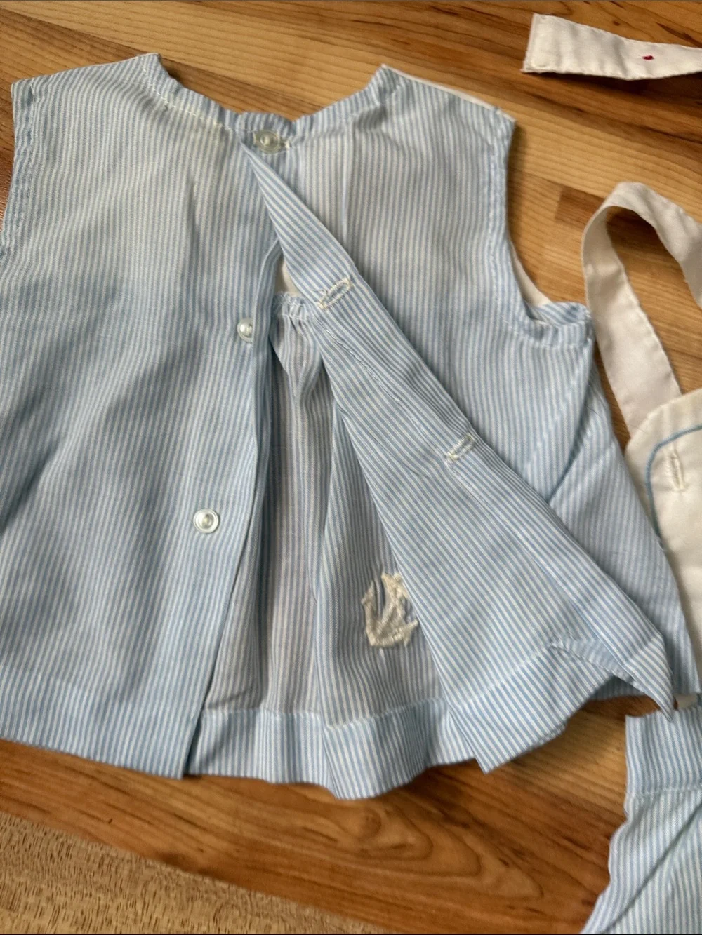Kids Two-Piece Sailor Outfit - Light Blue & White with Red Bow